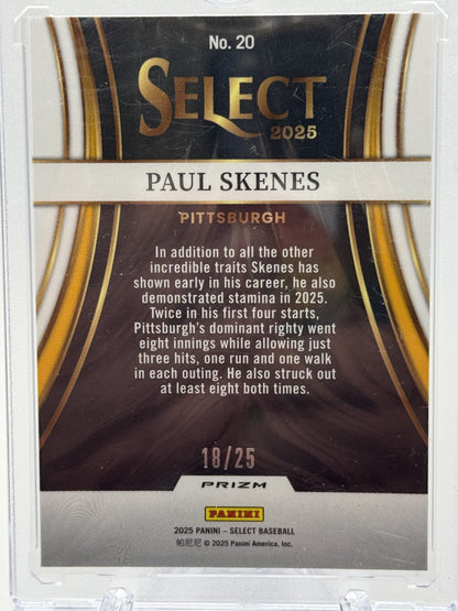 2024 Panini Select #11 Paul Skenes Turbo Charged Tie-Dye Prizms # 18/25