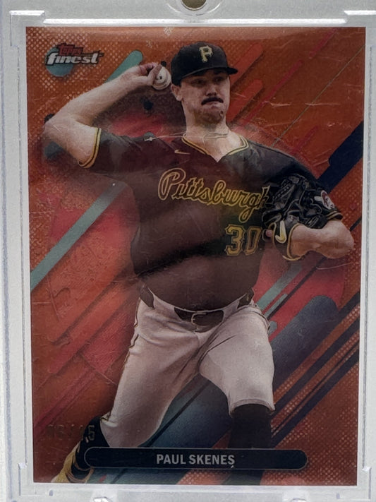 2025 Finest #234 Paul Skenes Orange Refractor # 6/15