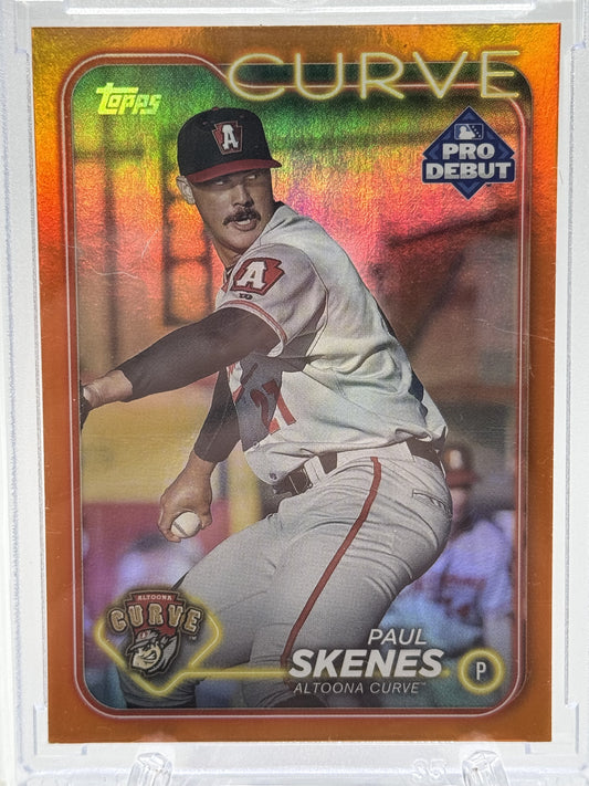 2024 Topps Pro Debut #PDC-140 Paul Skenes Chrome Orange Lava Refractor # 25/25