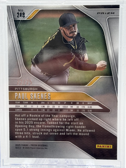 2025 Panini Prizm #248 Paul Skenes Mojo Prizms # 22/25