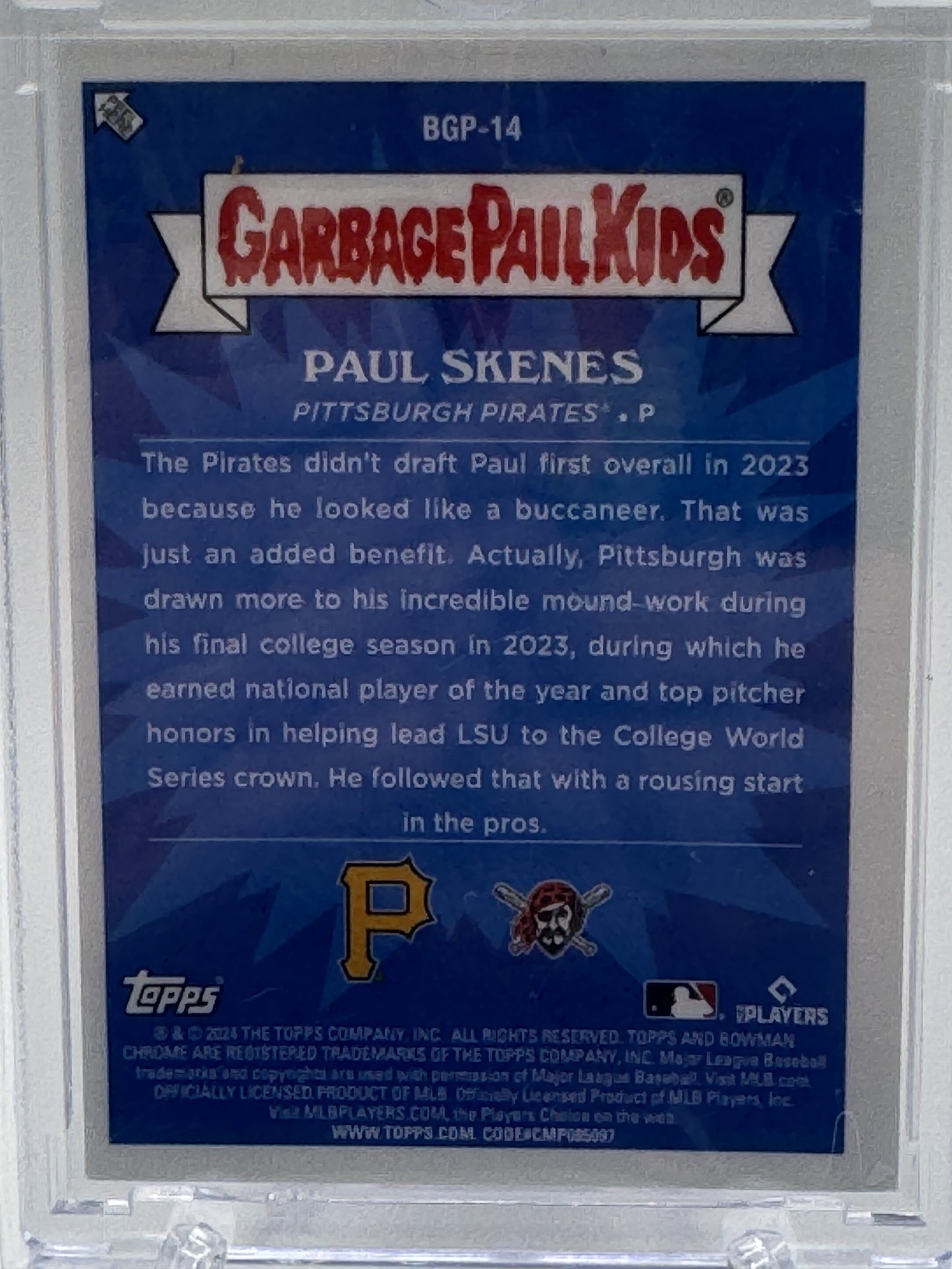 2024 Bowman Chrome #BGP-14 Parroted Paul Bowman GPK Mojo Refractors