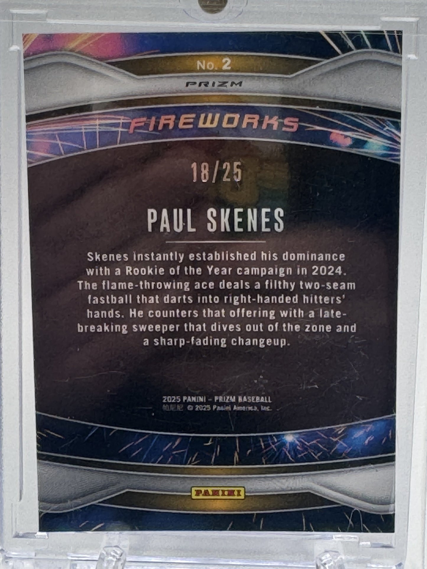 2025 Panini Prizm #2 Paul Skenes Fireworks Mojo Prizms # 18/25