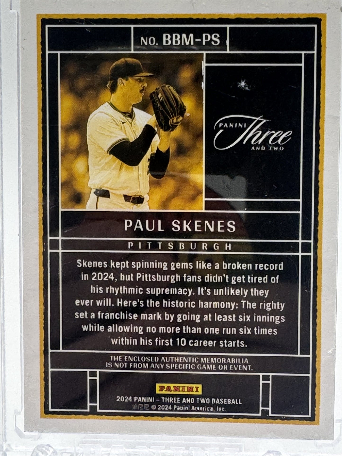 2024 Panini Three and Two #BBM-PS Paul Skenes Best Memorabilia Emerald #5/5