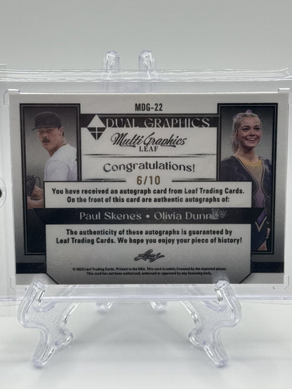 2023 Leaf Eclectic  Sparkles #MDG-22 Paul Skenes / Olivia Dunne # 6/10
