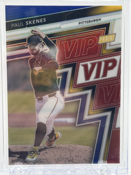 2025 Panini NC Gold Pack VIP #42 Paul Skenes Red, White and Blue Sparkle # 18/25