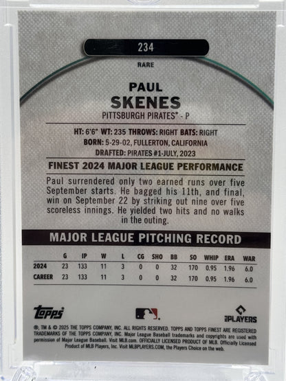 2025 Finest #234 Paul Skenes Pearl Checkerboard Refractor #25/30