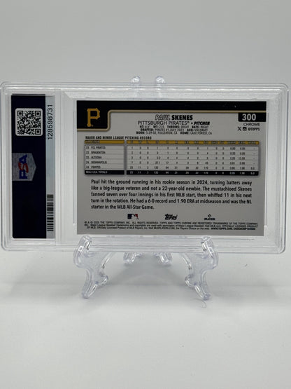 2025 Topps Chrome Image Variation #300 Paul Skenes Blue Sapphire PSA 9