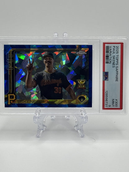 2025 Topps Chrome Image Variation #300 Paul Skenes Blue Sapphire PSA 9