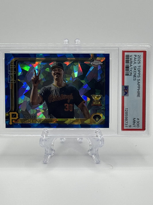 2025 Topps Chrome Image Variation #300 Paul Skenes Blue Sapphire PSA 9