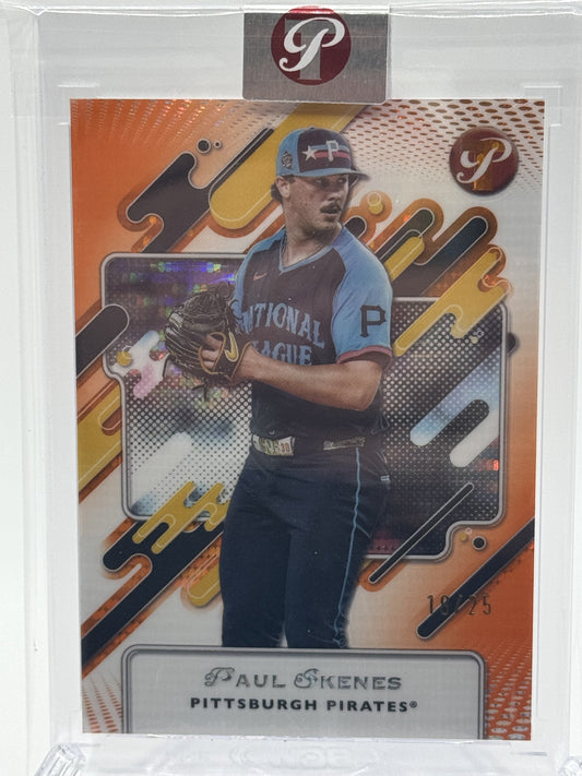 2025 Topps Pristine #285 Paul Skenes Pristine Orange Refractor # 18 /25