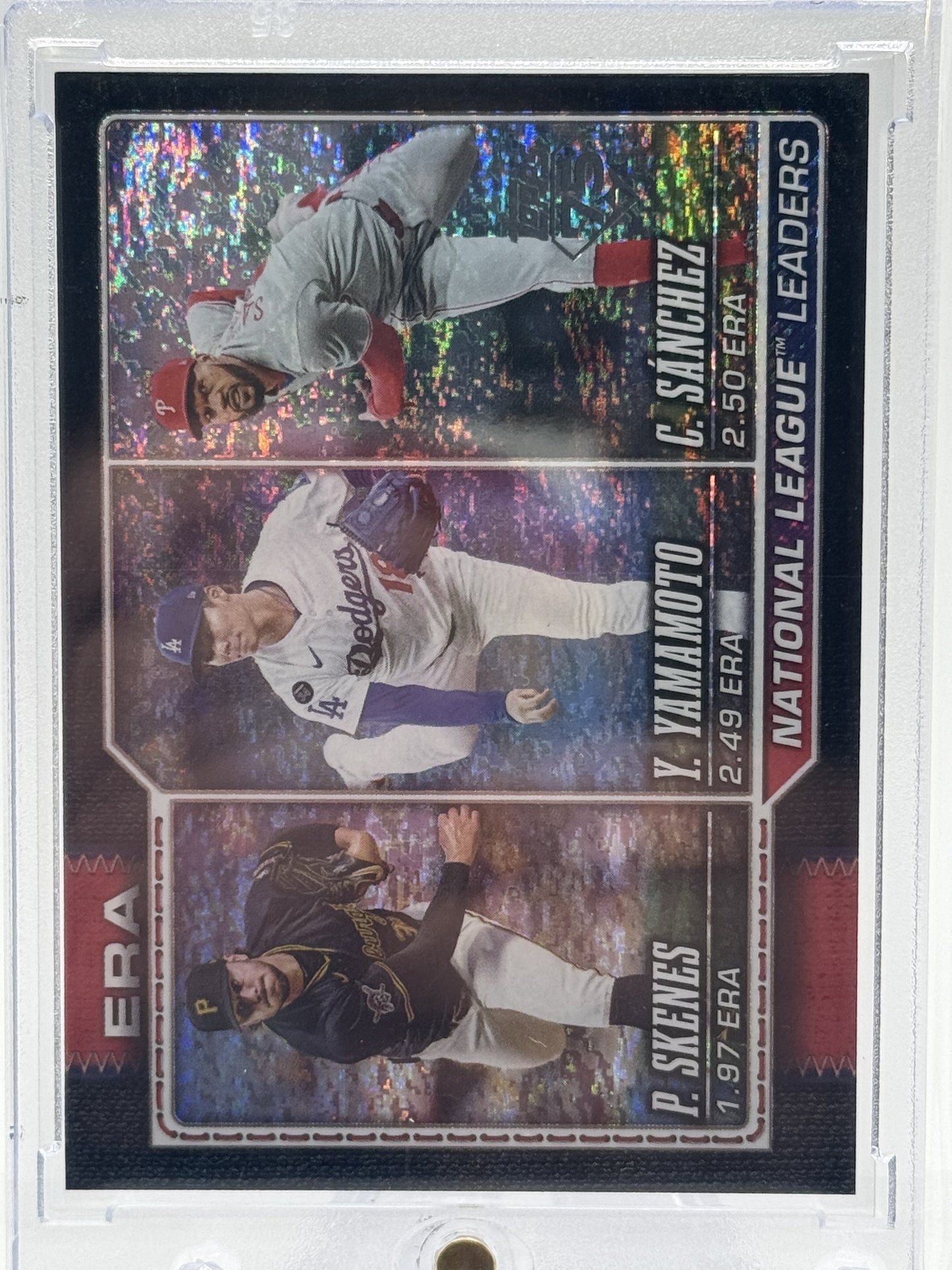 2026 Topps #203 Paul Skenes, Yamamoto, Sánchez Black Holo Foil # 8/10
