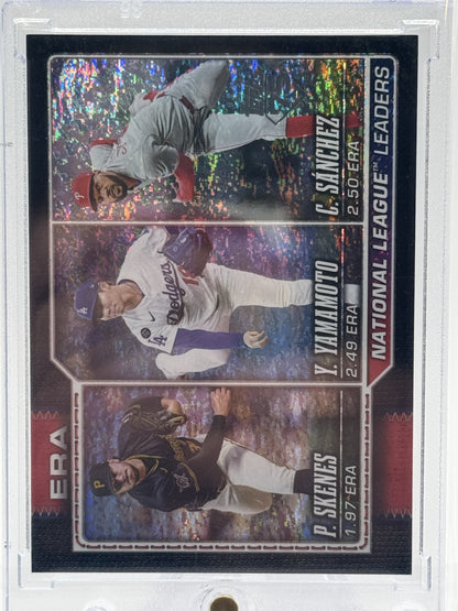 2026 Topps #203 Paul Skenes, Yamamoto, Sánchez Black Holo Foil # 8/10