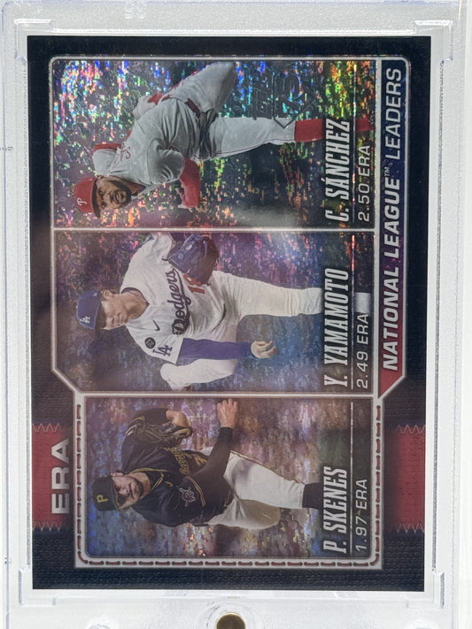 2026 Topps #203 Paul Skenes, Yamamoto, Sánchez Black Holo Foil # 8/10