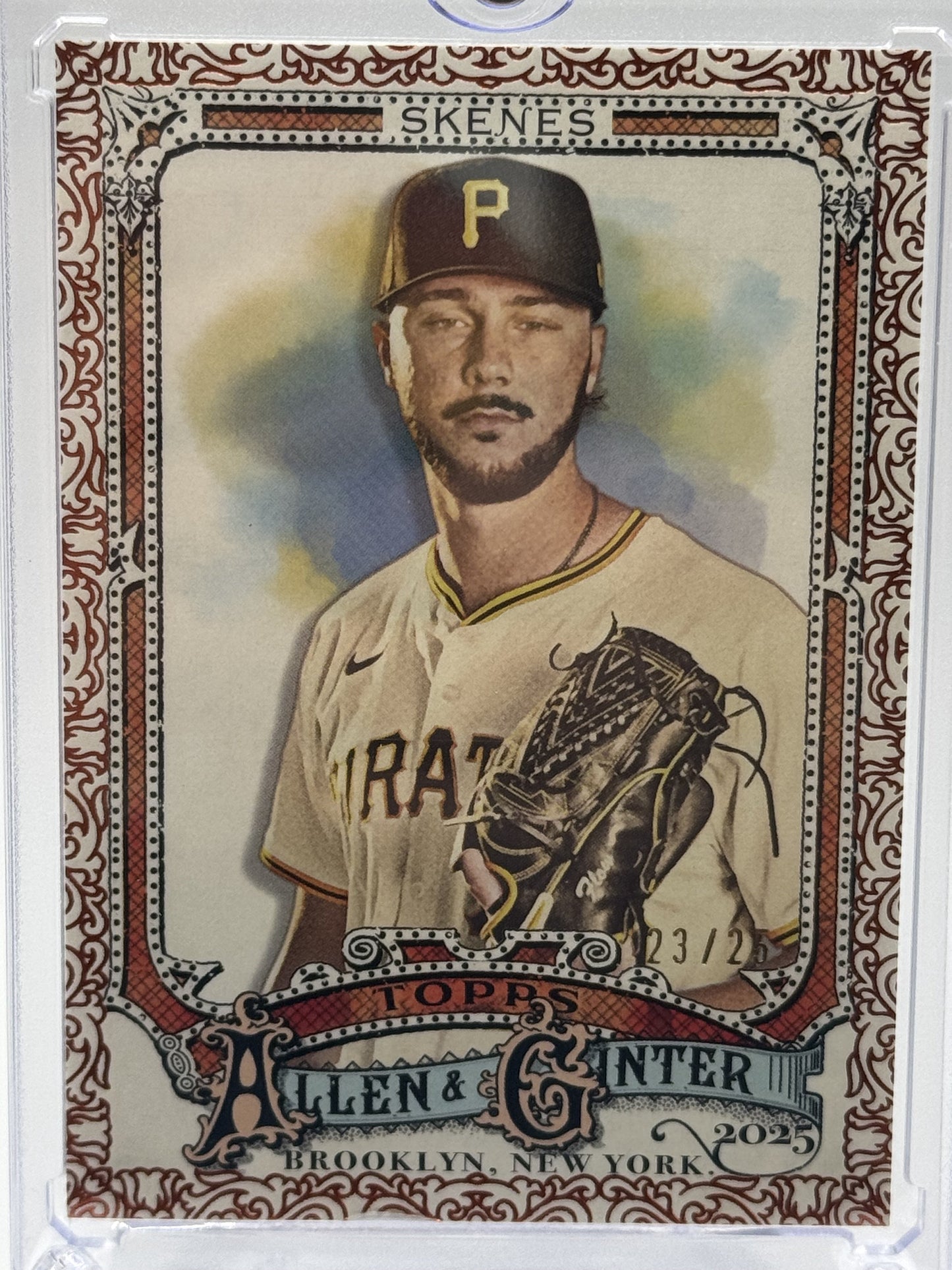 2025 Topps Allen & Ginter #128 Paul Skenes Foil Filagree Orange # 23/25
