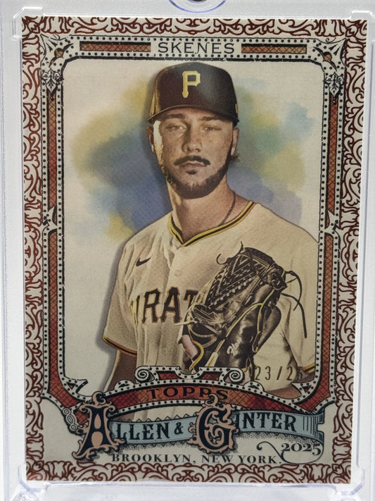 2025 Topps Allen & Ginter #128 Paul Skenes Foil Filagree Orange # 23/25