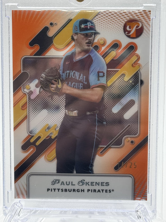 2025 Topps Pristine #285 Paul Skenes Pristine Orange Refractor # 14/25