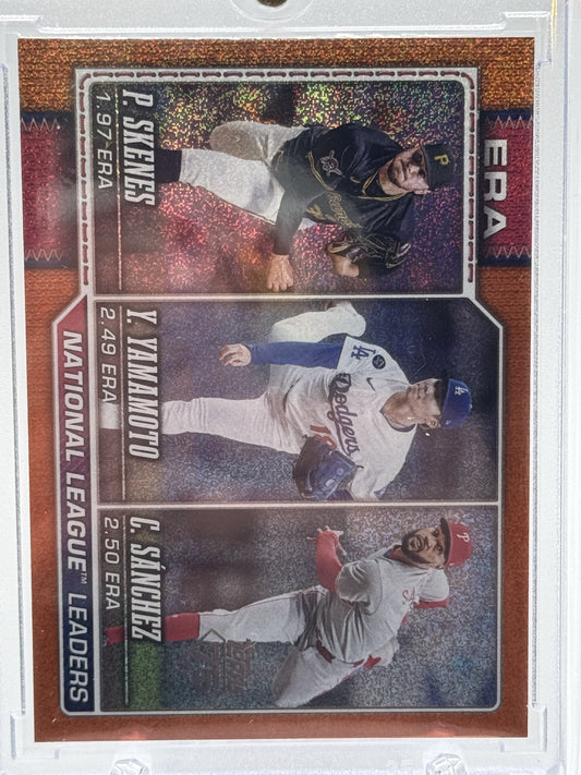 2026 Topps #203 (Skenes / Yamamoto / Sánchez) Orange Diamante Foil # 9/25