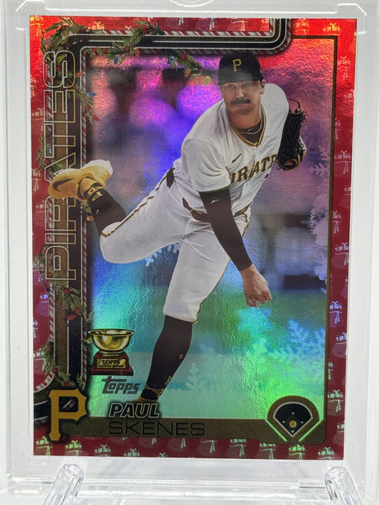 2025 Topps Holiday #H70 Paul Skenes Stocking Stuffer Metallic Stocking /10