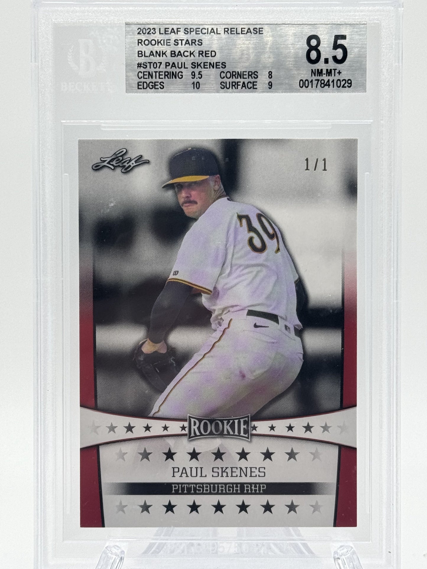 2023 Leaf Special Release - Rookie Stars Red #ST07 Paul Skenes # 1/1