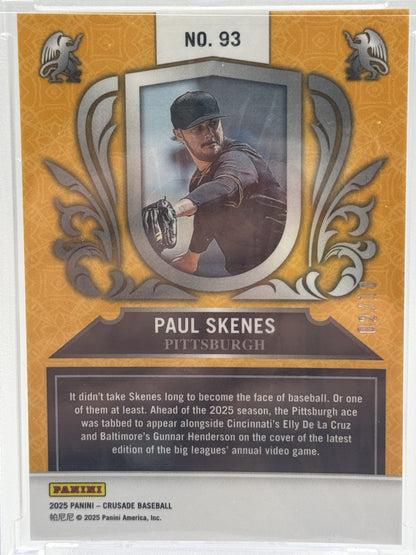 2025 Panini Crusade #93 Paul Skenes Crusade Gold Mojo # 2/10