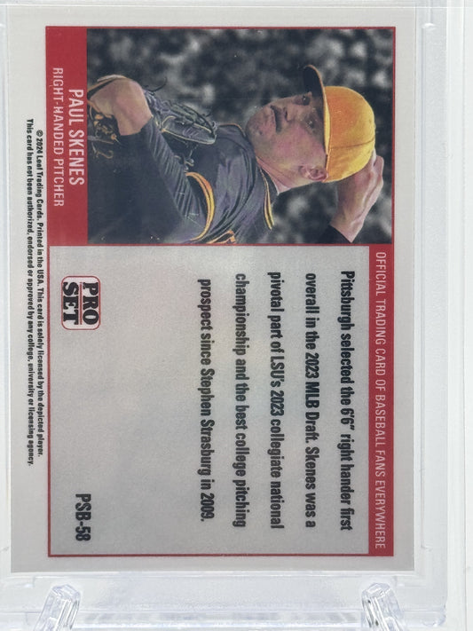 2024 Leaf NSCC - Pro Set Black #PSB-58 Paul Skenes #/2