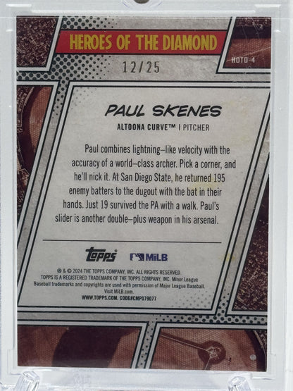 2024 Topps Pro Debut #HOTD-4 Paul Skenes Heroes Diamond Orange Foil # 12/25