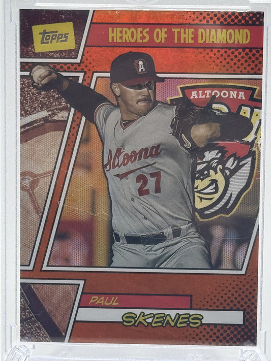 2024 Topps Pro Debut #HOTD-4 Paul Skenes Heroes Diamond Orange Foil # 12/25