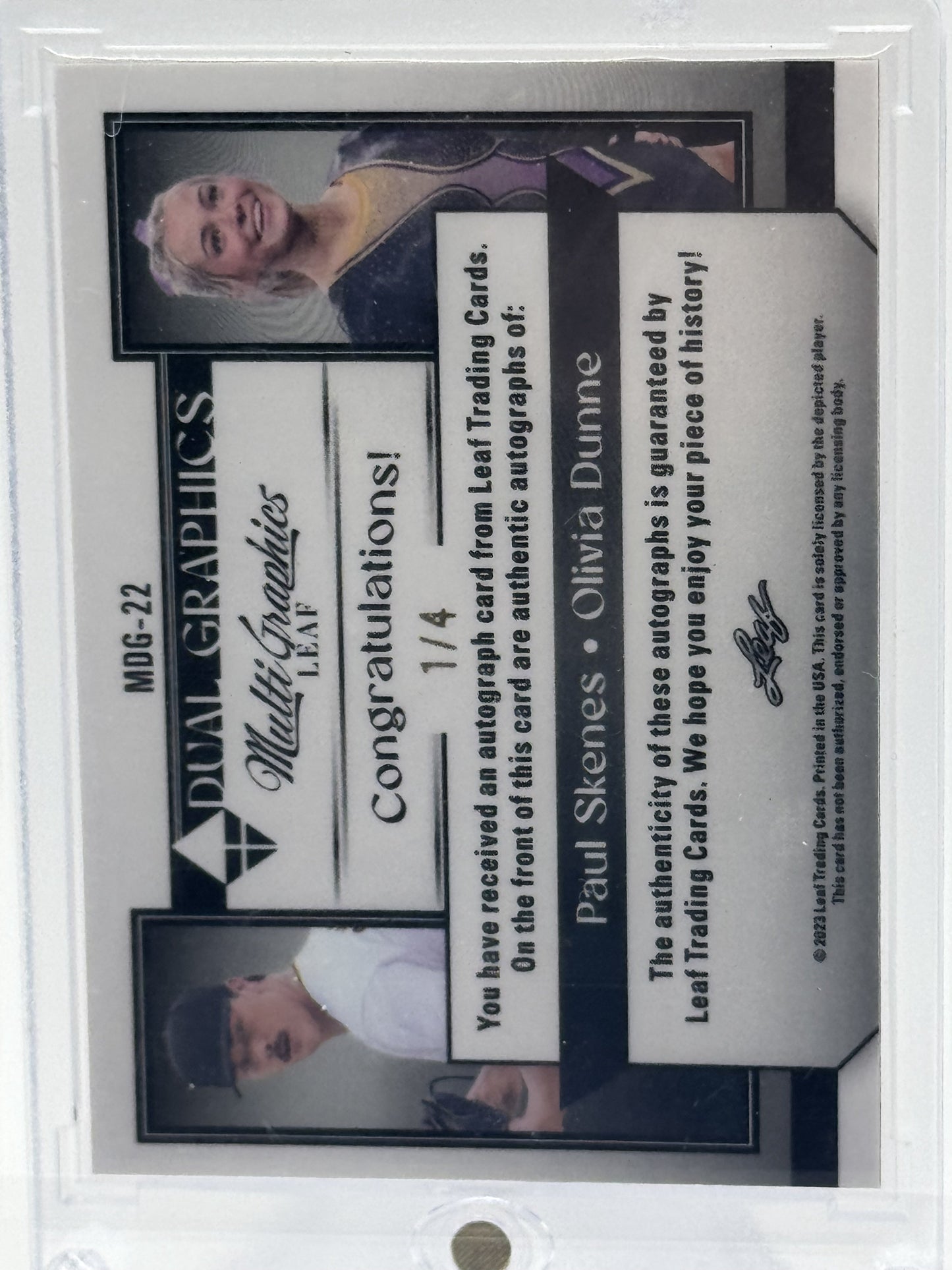 2023 Leaf Eclectic - Red Kaleidoscope #MDG-22 Paul Skenes / Olivia Dunne # 1/4
