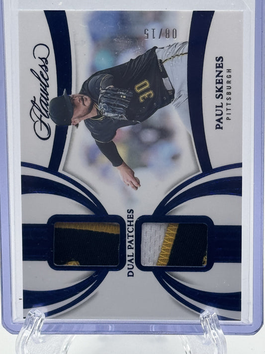 2025 Panini Flawless Duel Patches #DP-PS Paul Skenes Sapphire # 8/15