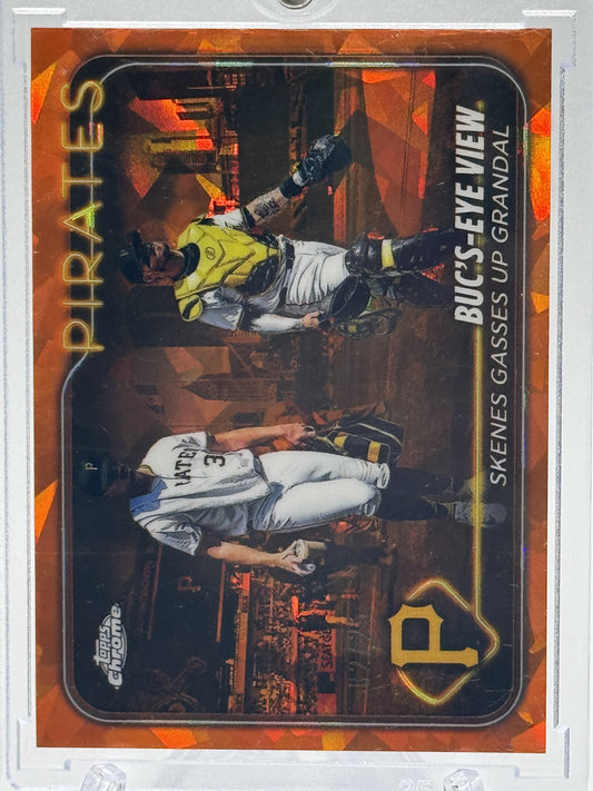 2024 Topps Chrome Update #USCS160 Grandal / Paul Skenes Orange Sapphire #2/25