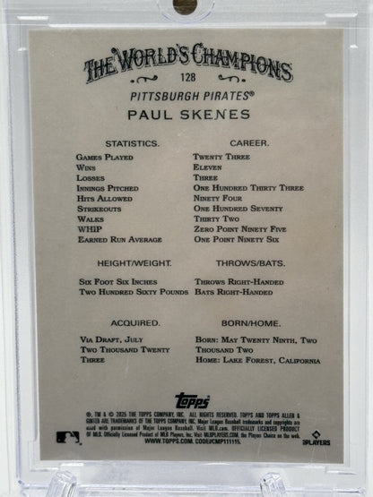 2025 Topps Allen & Ginter #128 Paul Skenes Foil Filagree Orange # 8/25