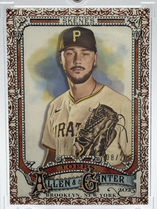 2025 Topps Allen & Ginter #128 Paul Skenes Foil Filagree Orange # 8/25