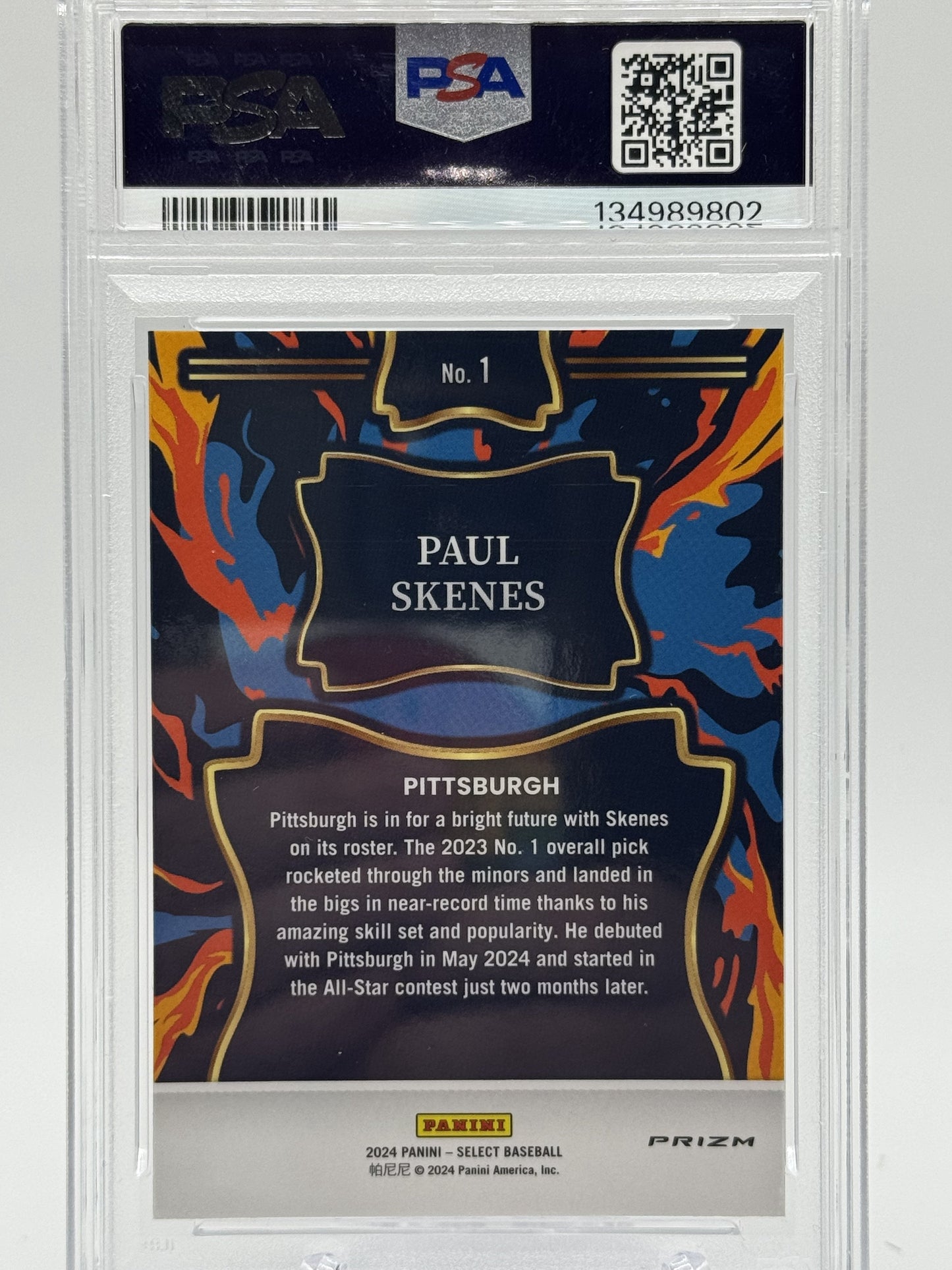 2024 Panini Select #1 Paul Skenes Firestorm PSA 9