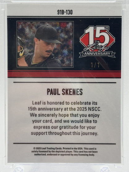 2024 Leaf 15th Anniv. - NSCC #91B-130 Super Prismatic Gold Paul Skenes # 1/1