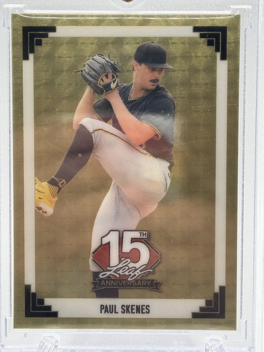 2024 Leaf 15th Anniv. - NSCC #91B-130 Super Prismatic Gold Paul Skenes # 1/1