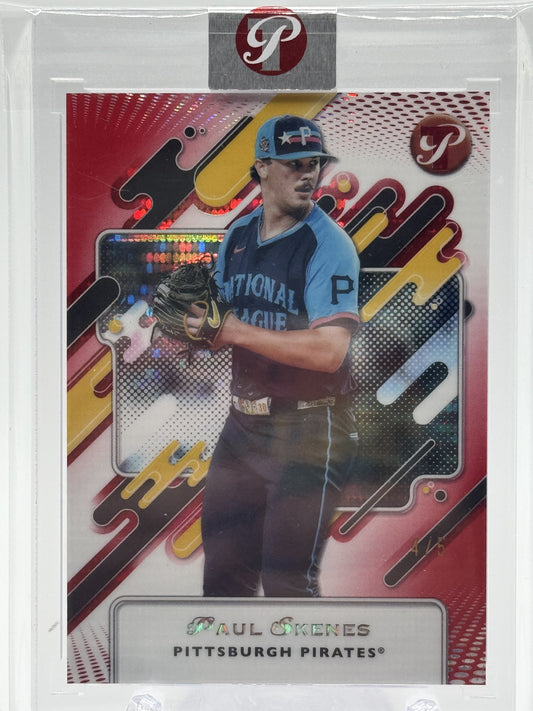 2025 Topps Pristine #285 Paul Skenes Pristine Red Refractor # 4/5