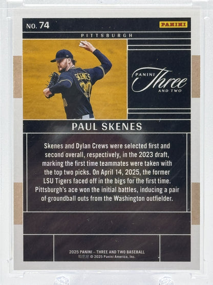 2025 Panini Three and Two #74 Paul Skenes Holo Blue # 1/15 First on Print