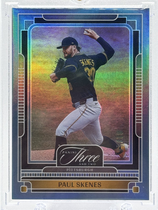 2025 Panini Three and Two #74 Paul Skenes Holo Blue # 1/15 First on Print