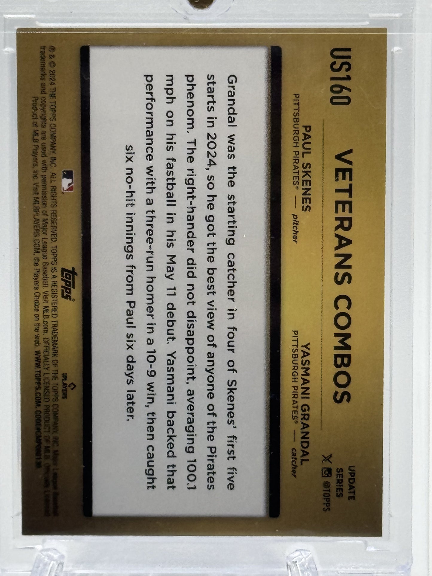 2024 Topps Update #US160 Yasmani Grandal / Paul Skenes Golden Mirror SP