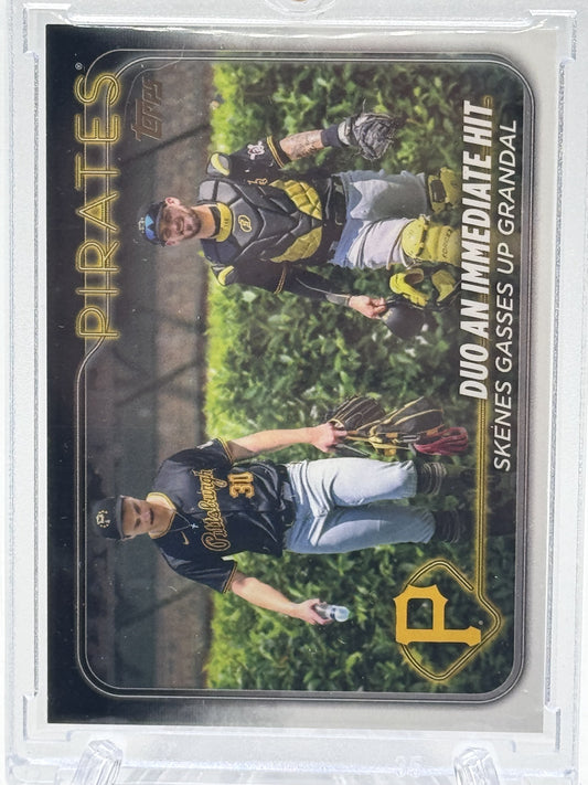 2024 Topps Update #US160 Yasmani Grandal / Paul Skenes Golden Mirror SP