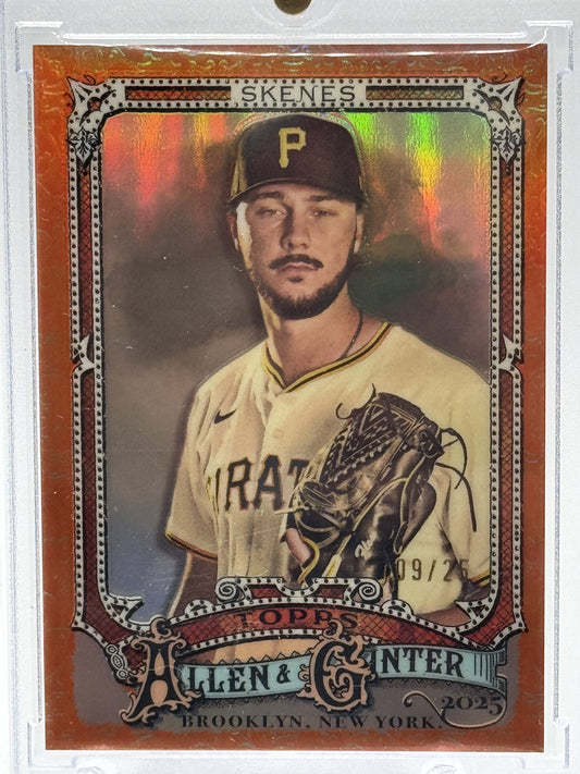 2025 Topps Allen & Ginter #128 Paul Skenes Chrome Orange Refractor # 09/25
