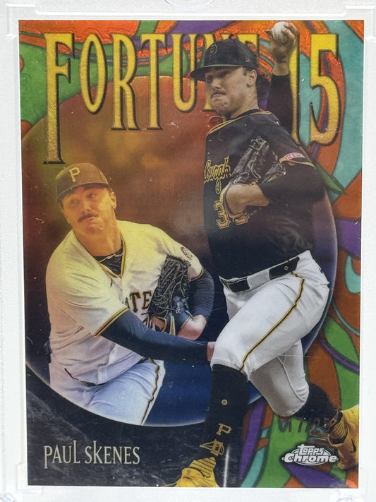 2025 Topps Chrome #F15-8 Paul Skenes Fortune 15 Orange Refractors # 17/25