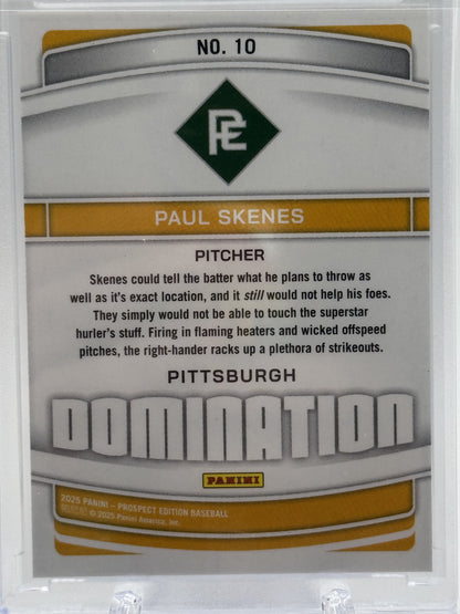 2025 Panini Prospect Edition #10 Paul Skenes Domination - Green Diamonds # 8/25