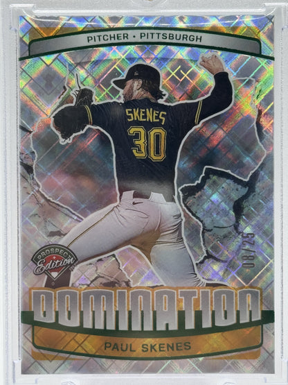 2025 Panini Prospect Edition #10 Paul Skenes Domination - Green Diamonds # 8/25