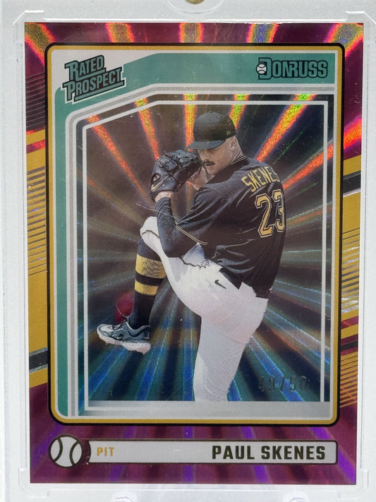 2024 Donruss #131 Paul Skenes Pink Laser # 49/50