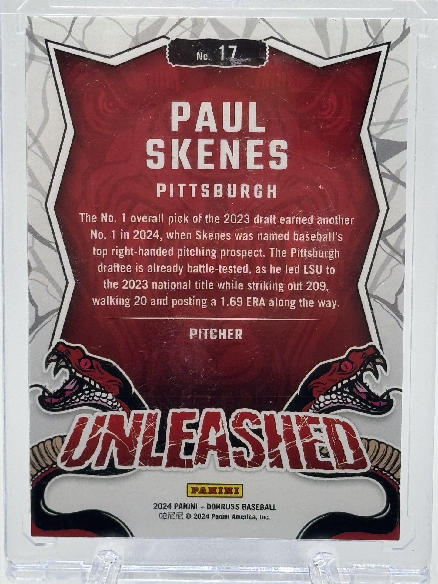 2024 Donruss #17 Paul Skenes Unleashed Blue Xplosion # 19/49