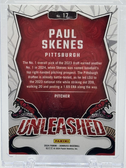 2024 Donruss #17 Paul Skenes Unleashed Blue Xplosion # 19/49