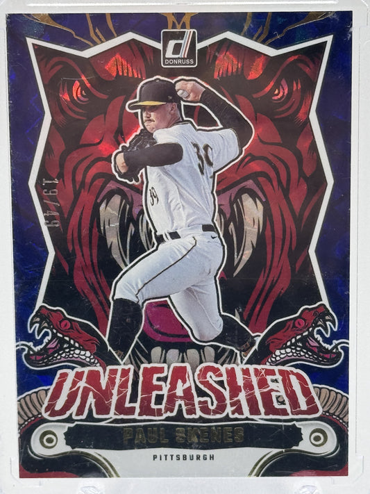 2024 Donruss #17 Paul Skenes Unleashed Blue Xplosion # 19/49