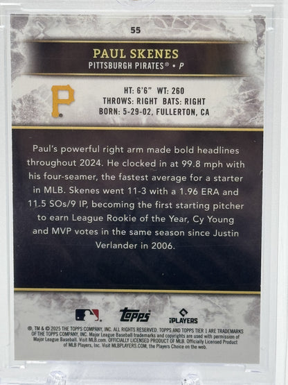 2025 Topps Tier One #55 Paul Skenes Red Foil #/25