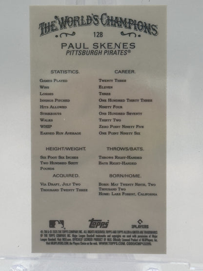2025 Topps Allen & Ginter #128 Paul Skenes Chrome Mini Orange Refractor # 25/25